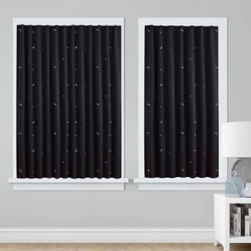Norbi Blackout Blinds Curtain Portable Shades with Suction Cups Baby Nursery Bedroom Temporary Window Cover