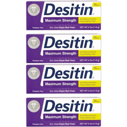 Desitin Diaper Rash Paste, Maximum Strength, 4 Ounces (Pack of 4)