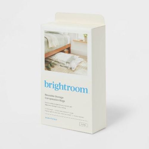 Jumbo 2pc Compression Bags Clear - Brightroom™: Vacuum Seal Storage for Clothing & Bedding, Zipper Closure