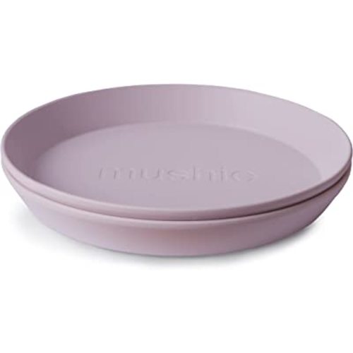 mushie Round Dinnerware Plates for Kids | Made in Denmark, Set of 2 (Soft Lilac)