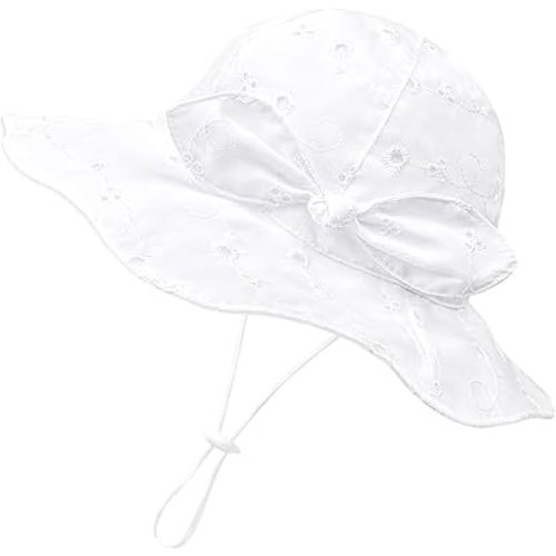 Amazon.com: Baby Girl Floppy Sun Hat Breathable Infant Toddler Kids Striped Bow Summer Cotton Cap UPF 50+ Sun Protection Bucket Hats: Clothing, Shoes & Jewelry