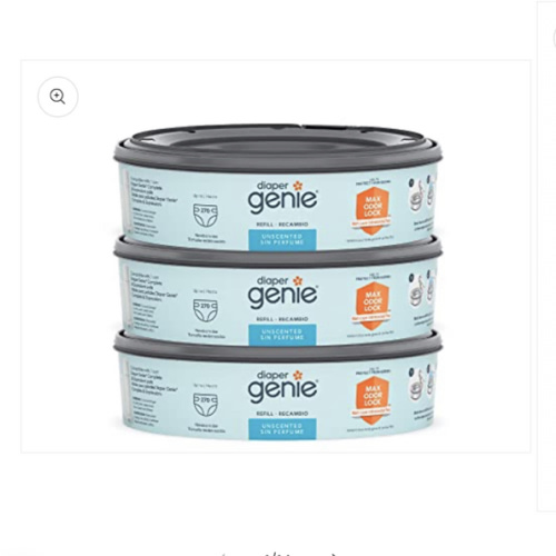 Diaper Genie Recambios para Bolsas de 270 Unidades (Bolsa de 3) con Bloqueo Máximo de Olores Soporta hasta 810 Pañales para Recién Nacidos