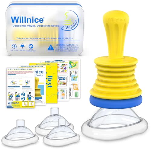 Willnice Home and Travel Portable Choking Rescue Kit, HSA FSA Eligible, 4 Sizes Choke Reliever Included to Meet The Needs of All Age Groups, Easy to Use and Can be Used Alone