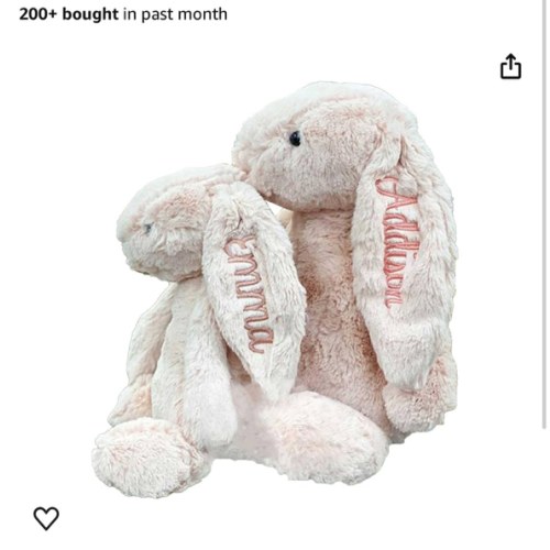 Personalised Custom Plush Bunny Custom Embroidered Easter Bunny First Easter Gift Personalised Easter Gift Plush Bunny With Child'S Name
