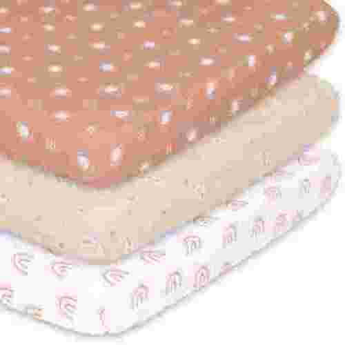 The Peanutshell Boho Mini Crib, Playard Sheet 3 Pack Set