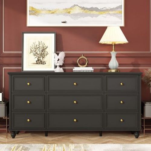 Famapy Chest Of Drawers Dresser For Bedroom 9 Drawer Dresser Modern Chest Dresser