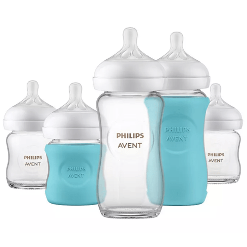 Glass Natural Bottle with Natural Response Nipple Baby Set