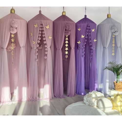 Purple Kids Bed Canopy, Kids Canopy, Crib Netting, Purple color Canopy Bed, Tulle Princess Tent, Bed Curtains, Reading Corners, Canopy Bed