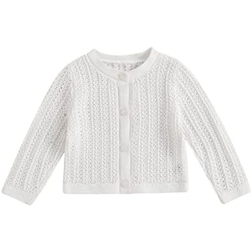 Newborn Baby Girls Knit Cardigans Long Sleeve Crewneck Hollow Knit Thin Sweater Toddler Button Tops Coat Outwear