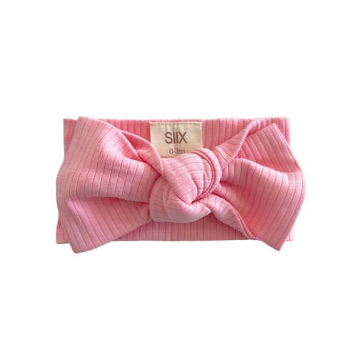Pink / Organic Ribbed Bow