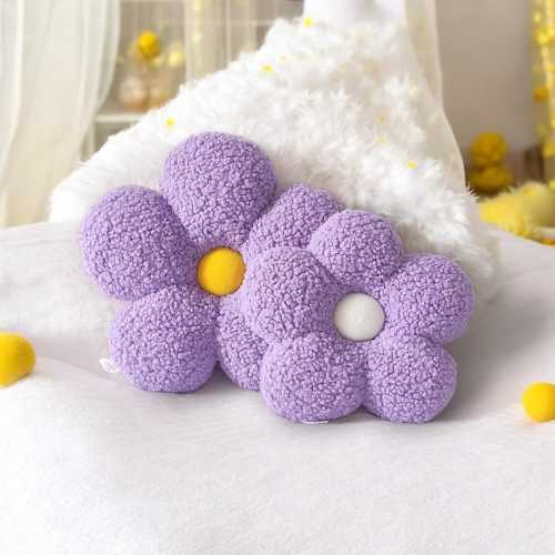 Lilac Daisy Flower Cushion, Lavender Pillow, Daisy pillow, Flower pillow, nursery decor, plush pillow, baby room, gift, kids room decor