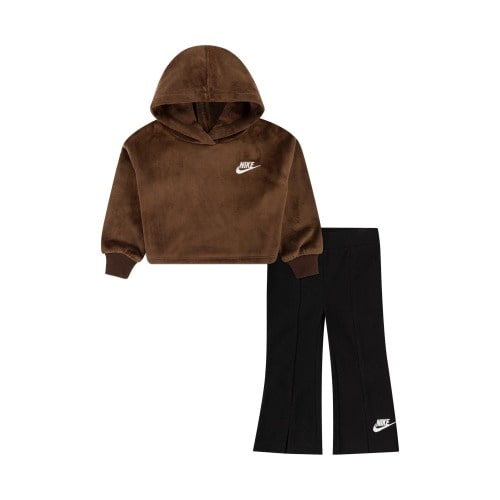 Baby Home Swoosh Home Velour Hoodie & Flare Leggings Set, 12M