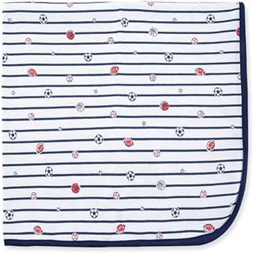 Little Me Clothes for Baby Boys' Sports Star Swaddling Receiving Blanket, 30 x 27 Inches