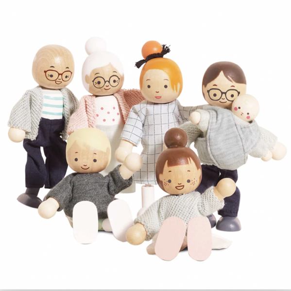 Wooden Dolls House Family