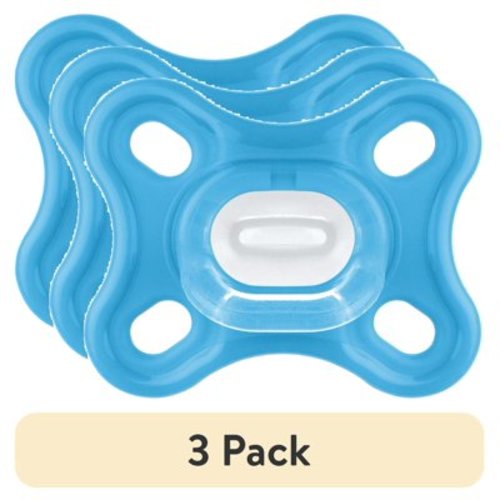 (3 pack) MAM Pacifiers, Baby Pacifier 0-4 Months, Best Pacifier for Breastfed Babies, 'Comfort' Design Collection, Boy, 2-Count, Blue