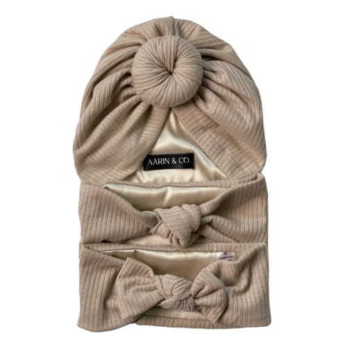 Satin Lined Accessory Bundle-Oat Ribbed