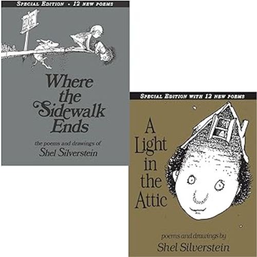Shel Silverstein Pack 2 Book Set: Where the Sidewalk Ends and A Light in the Attic