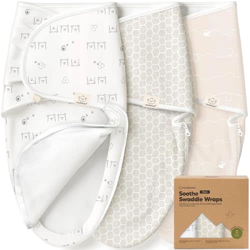KeaBabies Newborn Swaddles with Zippers, 3pk Baby Swaddle (Bumbly, 0-3M) | Organic Cotton Swaddles for Newborn, Baby Swaddle 0-3 Months, Infant, Baby Girls, Boys, Soft & Durable, Easy Diaper Change
