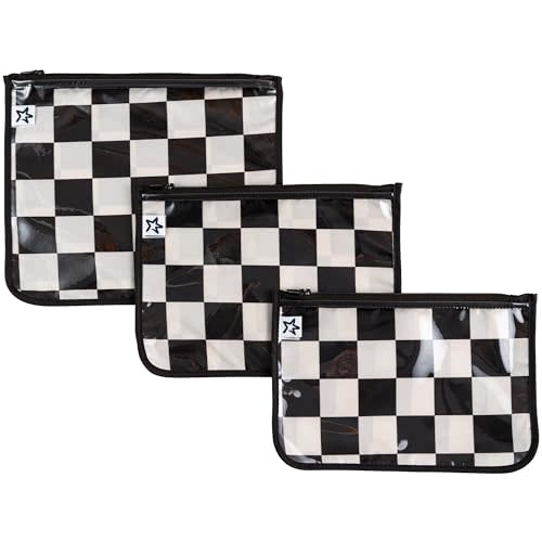 Tiny Twinkle Mess-proof Travel Bags, Airline Compliant, Zipper Closure, Clear Front Pouch, Diaper Bag Packing, Toiletry or Cosmetics Organizer 3 Pack Set