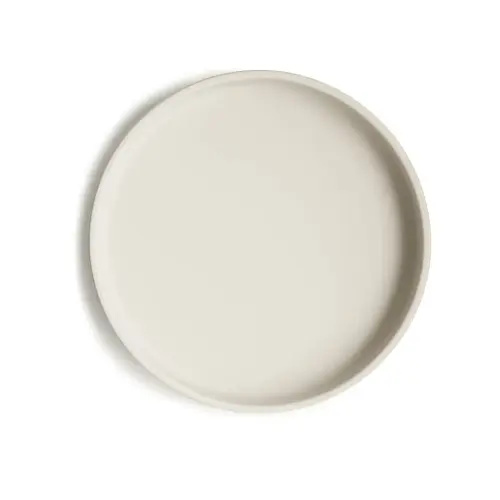 mushie Classic Silicone Suction Plate | BPA-Free Non-Slip Design (Ivory)