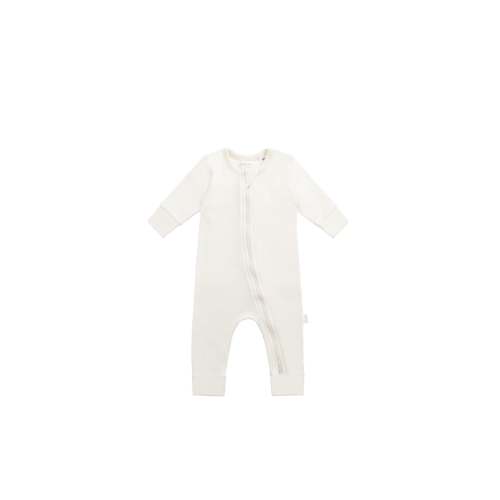 Jamie Kay Organic Cotton Gracelyn Zip Onepiece - Buttermilk 3-6 months