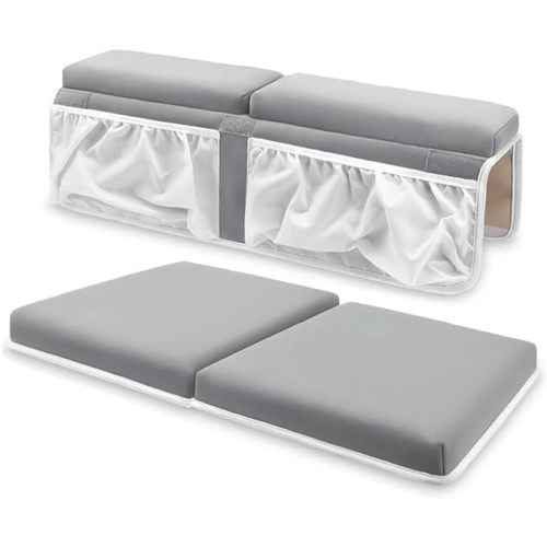 Premium Bath Kneeler Baby Bath Kneeler and Elbow Rest Pad Set – Bath Kneeling Pad for Bathing Baby – Elbow Rest Pad with Mesh Pockets Bath Toys Organizer – Thick Memory Foam Bath Kneeler Pad