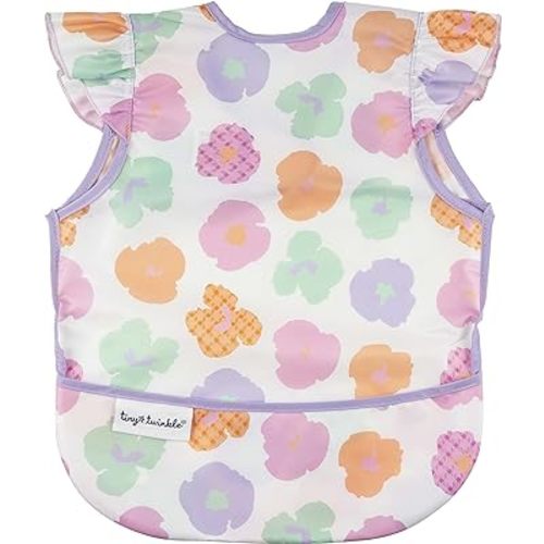 Tiny Twinkle Mess Proof Baby Bib - Waterproof Toddler and Baby Apron Bib - Machine Washable - PFAS and BPA Free