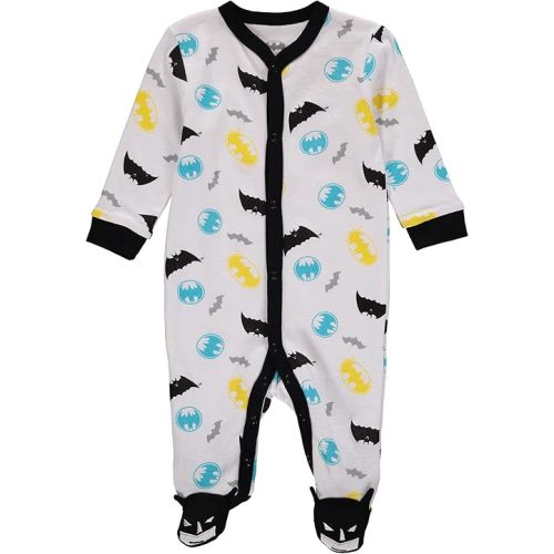 DC Comics Baby Boys' Batman 3 PC Creeper Bodysuit Pant and Cap Set