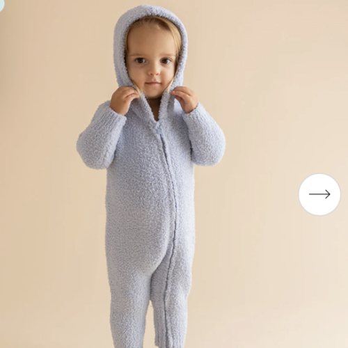 Solid Blue Daywear Periwinkle Cuddle Hooded Romper | Posh Peanut®