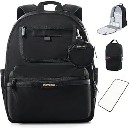 Momcozy Urban Diaper Bag Backpack - Stylish, Durable & Waterproof Baby Bag with Multi-Pockets, Laptop Compartment, Changing Pad & Stroller Straps, Travel Baby Essentials for Moms,Dads,Work, Maternity