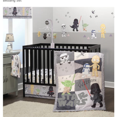 Star Wars Classic 3-Piece Baby Crib Bedding Set - Yoda/Darth Vader – Lambs & Ivy