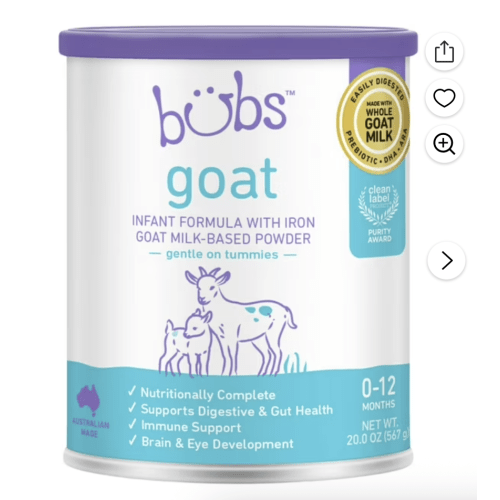 Bubs Goat Milk Infant Formula (0-12 Months), 20 oz. Canister