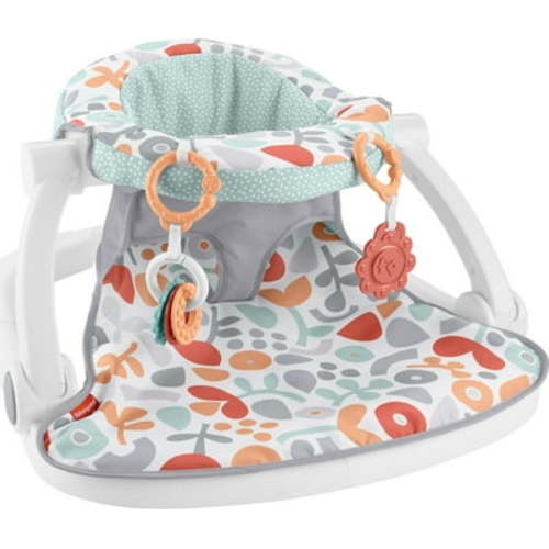 Free Shipping! Fisher-Price Sit-Me-up Floor Seat Portable Baby Infant Chair with Snack Tray and Toys, Fresh Floral