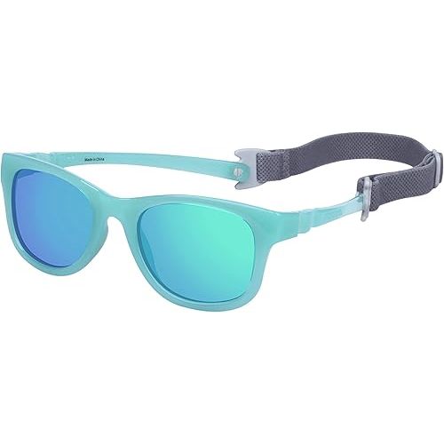 COCOSAND Baby Sunglasses with Strap UV Protection Flexible Square Frame for 0-12 Months Newborn Infant Boys Girls