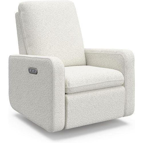 Graco Teddi Power Recliner Swivel Glider (Ivory Boucle) – Electronic Power Recline, USB-A & USB-C Charger, Premium Cushioning & Comfort