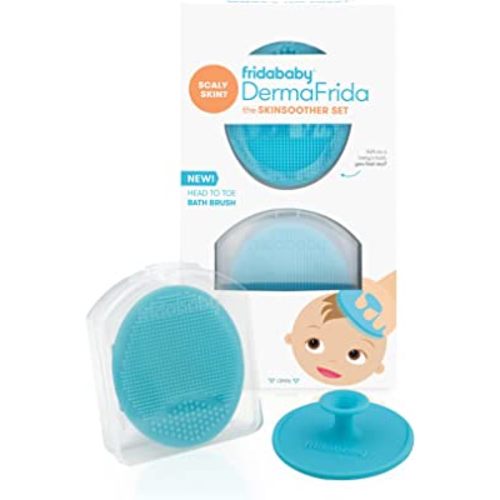 Frida Baby DermaFrida The SkinSoother Baby Bath Silicone Brush| Baby Essential for Dry Skin, Cradle Cap and Eczema (2 Pack)