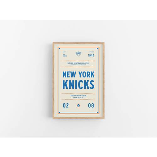 New York Knicks Ticket Print | Wall Art | Vintage Poster | Knicks Basketball