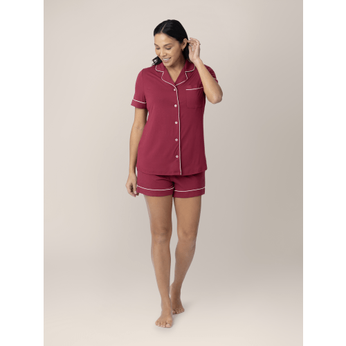 Clea Bamboo Short Sleeve Pajama Set | Deep Berry - Kindred Bravely
