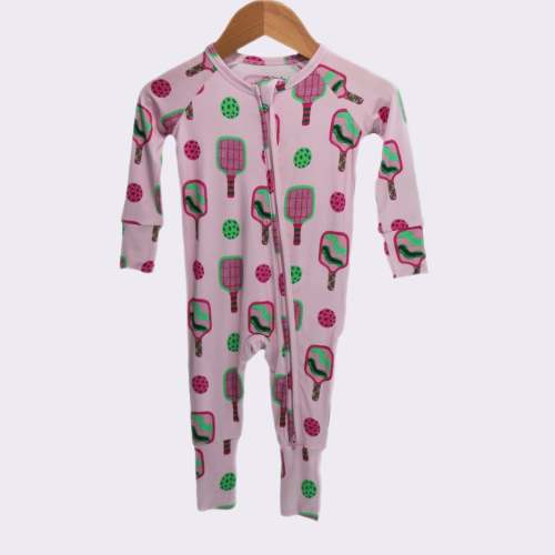 Pickleball Print Convertible Onesie | Berry Pink – Little Honey Plums
