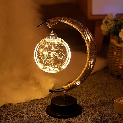ZODIFEVI Moon Lamp, Enchanted Lunar Lamp, Ramadan Decorations Lamp for Bedroom,Fairy lamp, Celestial lamp, Magic Kids Night Lights, Galaxy Light, Eid Home Decor, Christmas Decor, Gifts (USB Version)