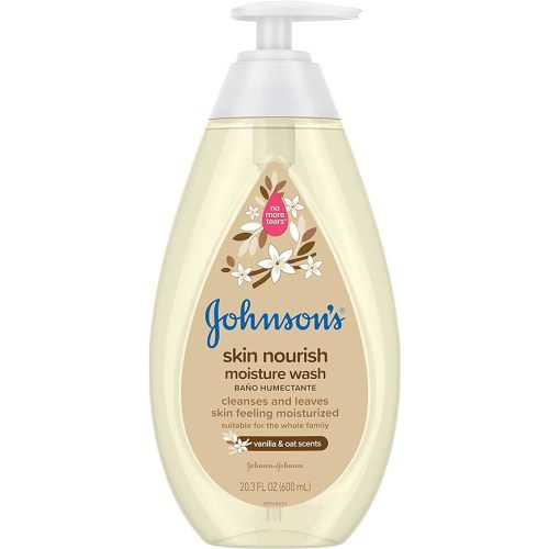 Johnson's Skin Nourishing Moisture Baby Body Wash With Vanilla & Oat Scents, Hypoallergenic & Tear Free Baby Bath Wash, Paraben-, Dye-, Sulfate & Phthalate-Free, 20.3 fl. oz