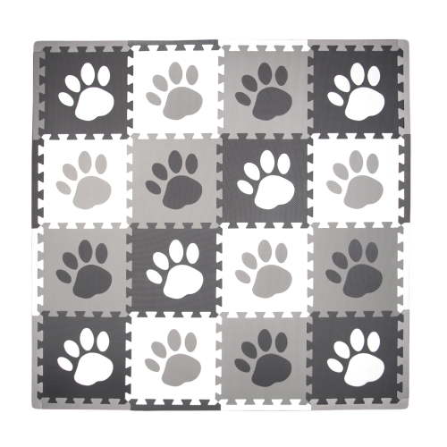 Tadpoles Large Crawling Playmat for Toddlers & Babies, Pawprint Foam Floor Play Mat Set, 16 Pieces