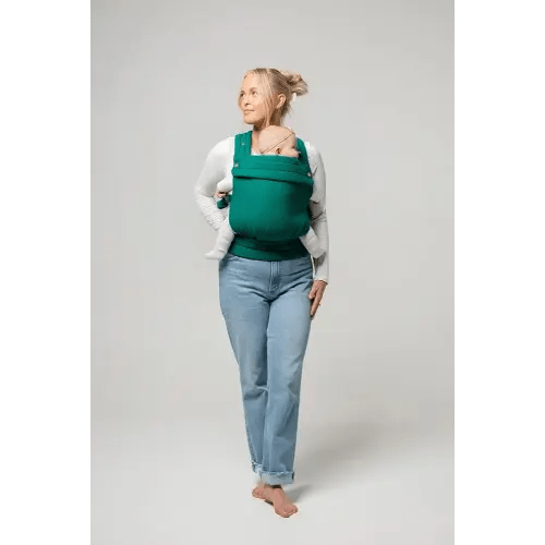 Mabē Monarch Ergonomic Baby Carrier – Premium Cotton Soft Structured Newborn to Toddler Carrier with Hip-Healthy Design, 3 Carry Positions (7-35lbs), Lightweight & Breathable, (Evergreen)