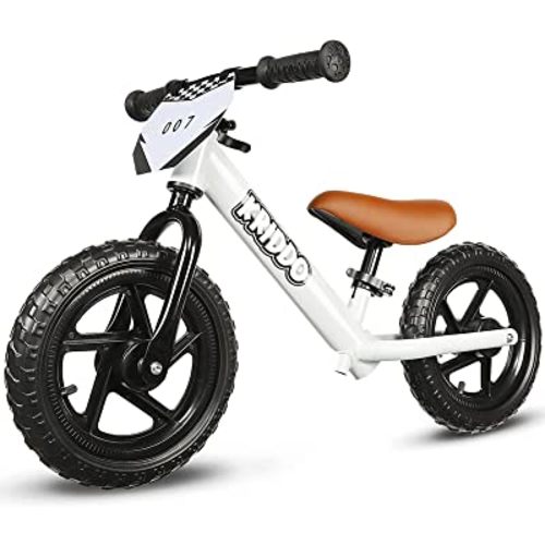 KRIDDO Toddler Balance Bike 2 Year Old, Age 18 Months to 5 Years Old, 12 Inch Push Bicycle with Customize Plate (3 Sets of Stickers Included), Steady Balancing, Gift Bike for 2-3 Boys Girls