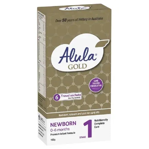 Alula Gold Infant Formula Newborn Stage1 0-6 months Stickpack 6 x 17grams | Baby Bunting AU