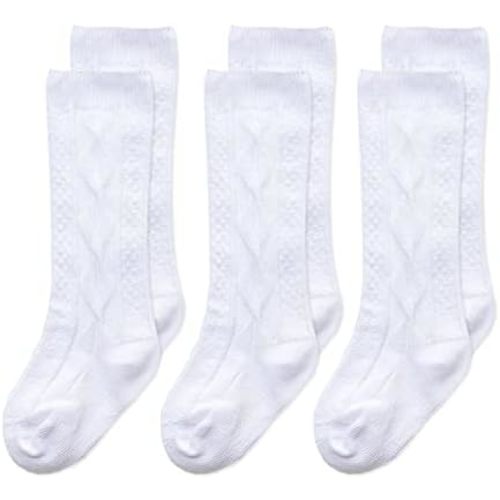 Baby Knee High Socks Cable Knit Long Stockings Seamless Cotton Socks-Newborn Infant Toddler Boys Girls 3/5 Pairs