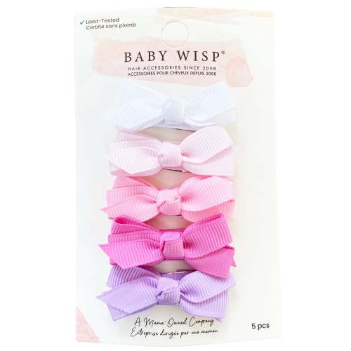 5 Small Snap Clips Chelsea Boutique Bow Collection - Pink Carnival