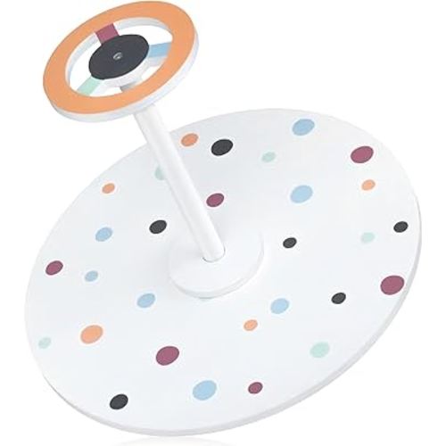 Big Size 21.65 Inch Sit and Spin Toys for Toddlers Wooden Spinner Toy Seat Sit N Spin Toy for Kids & All Ages Gift Boys Girls Spinner Chair Boho Polka Dot Spinner Activity Toy