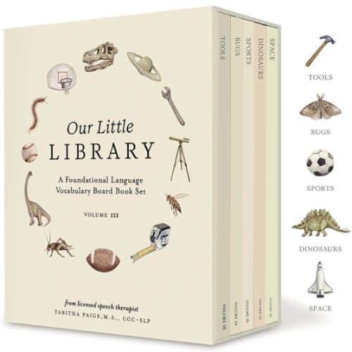 Our Little Library Vol. 3: Dinosaurs, Space, Tools, Bugs, and Sports Board Book Set for Boys & Girls (Tabitha Paige Children's Book Series)