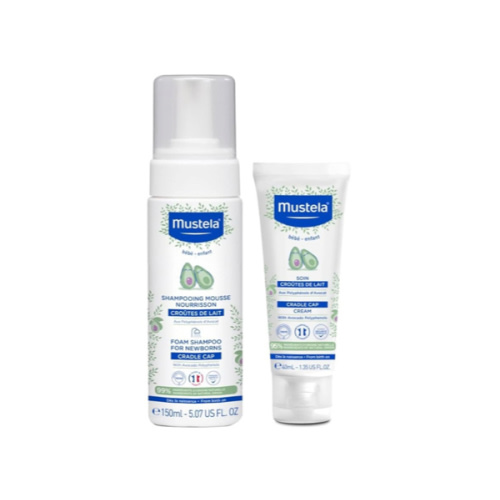 Mustela Baby Cradle Cap Bundle - Natural Baby Shampoo & Cradle Cap Cream - with Natural Avocado - 2 Piece Set